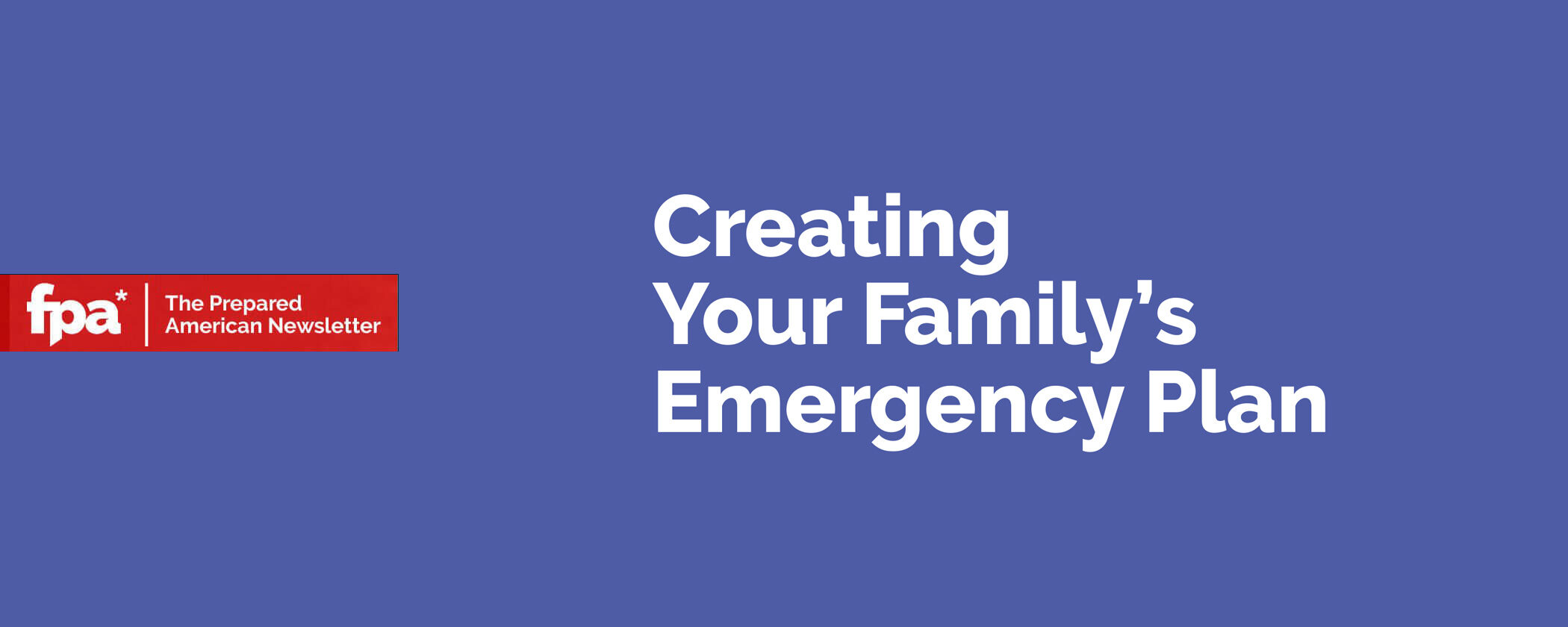 Creating Your Family’s Emergency Plan